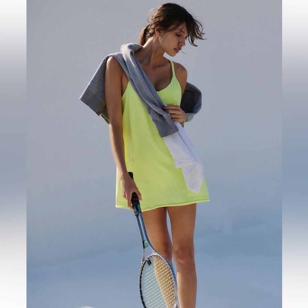 Free People Hot shot mini dress sour citrus